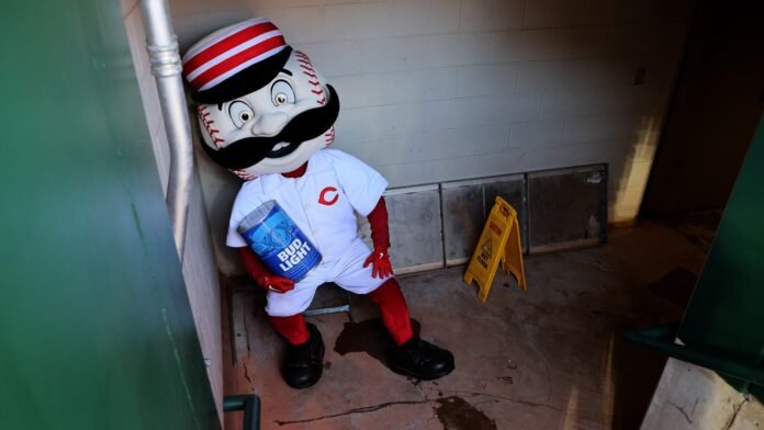 Cincinnati Reds Mr. Reds drinking beer MLB Strength of Schedule Reds team needs to be better