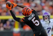 Tee Higgins Ruled Out For Ravens on TNF 11/27/25 Tee Higgins catching a pass