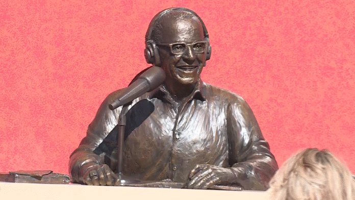Marty brennaman statue Marty brennaman statue damaged