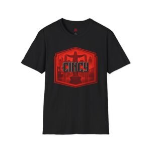 Cincinnati Reds City Connects 2.0 T-shirt — Red Cincinnati Cityscape Badge