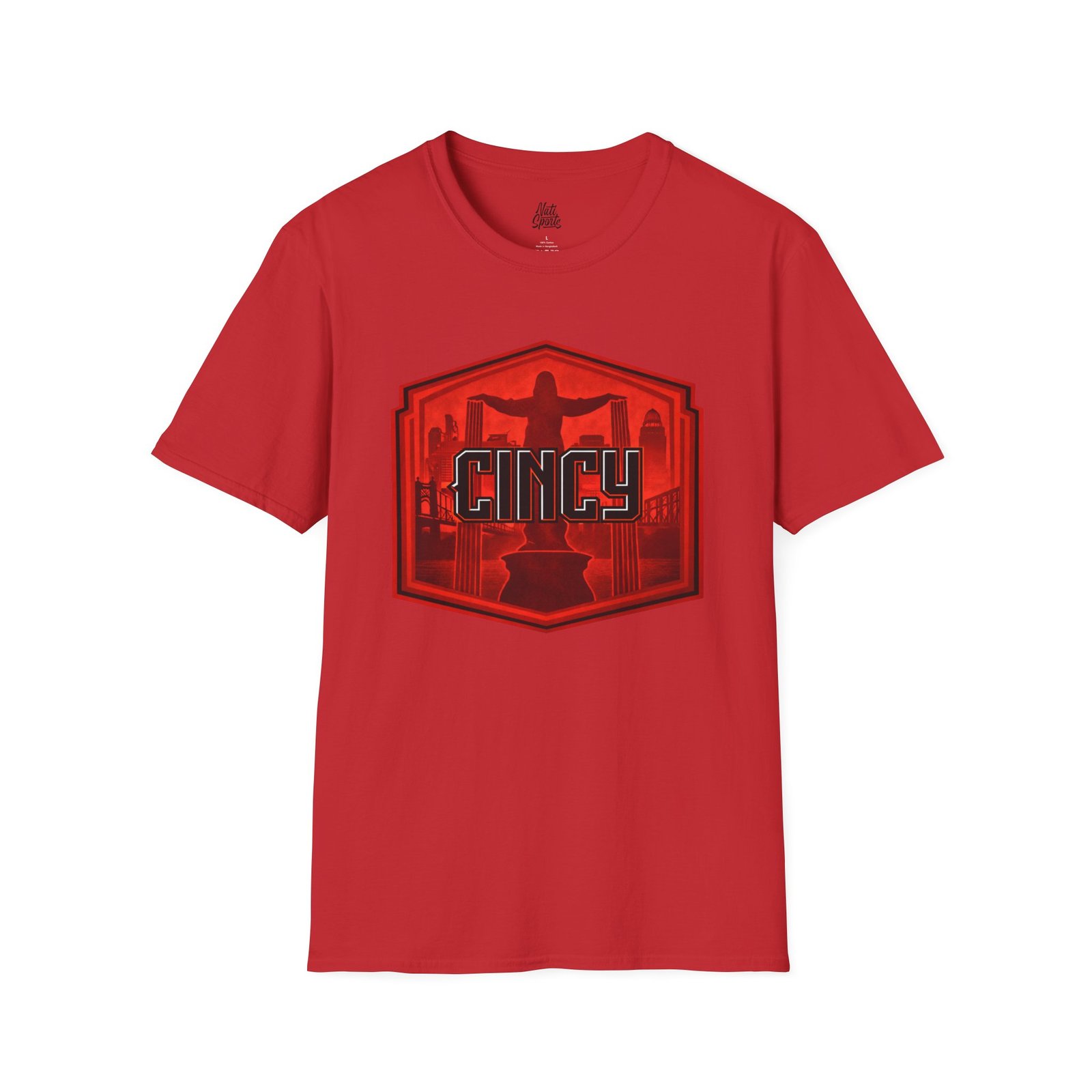 Cincinnati Reds City Connects 2.0 T-shirt — Red Cincinnati Cityscape Badge 18 Cincinnati Reds City Connects 2.0 T-shirt — Red Cincinnati Cityscape Badge - Image 18
